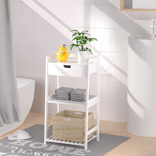 WTZ 1103 Three Tier Free-Standing Bathroom Shelf Bathroom Shelf Freestanding Ladder Shelf