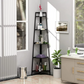 WTZ 5 Tier Corner Ladder Wood Shelf, Display Rack Multipurpose Bookshelf and Plant Stand for Living Room and Office-2pcs