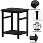 Modern Simplistic End Table, Black, Rectangular, Wood