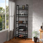 WTZ 5 Tier Bookshelf, Ladder Shelf MC508 Black
