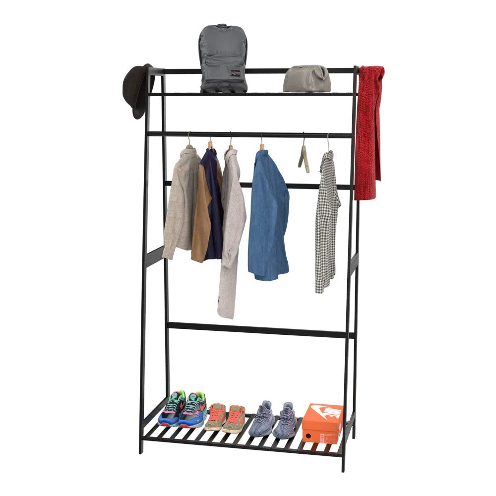 WTZ Clothing Rack with Shelves Freestanding Closet Organizer MC601 Black
